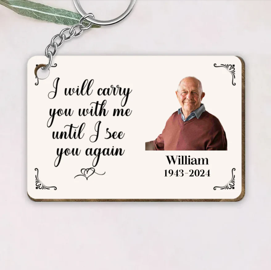 Metal Wallet Card - I Will Carry You With Me Until I See You Again - Memorial Gift From Photo - Image 9