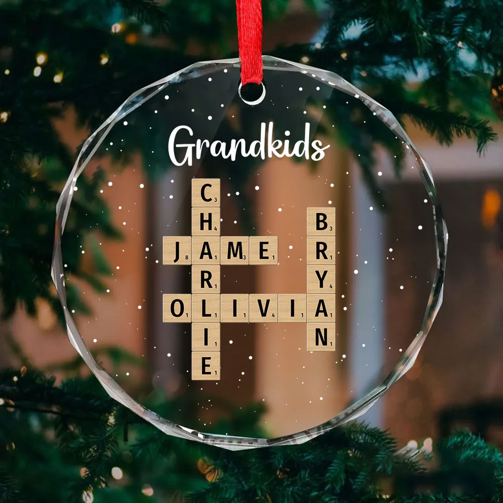 Personalized Grandkids Ornament - Custom Name Cross Plaque - Perfect Gift for Grandparents, Holiday Decor Keepsake - Image 7