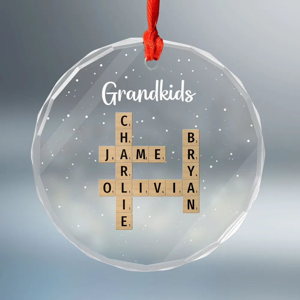 Personalized Grandkids Ornament - Custom Name Cross Plaque - Perfect Gift for Grandparents, Holiday Decor Keepsake - Image 8