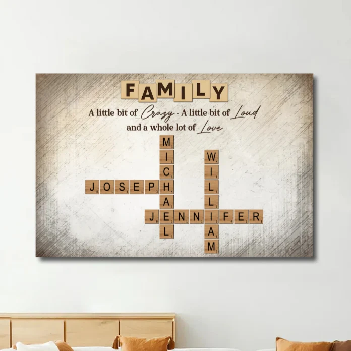 Personalized Family Name Crossword Poster - A Heartfelt Gift for Any Occasion - Image 2