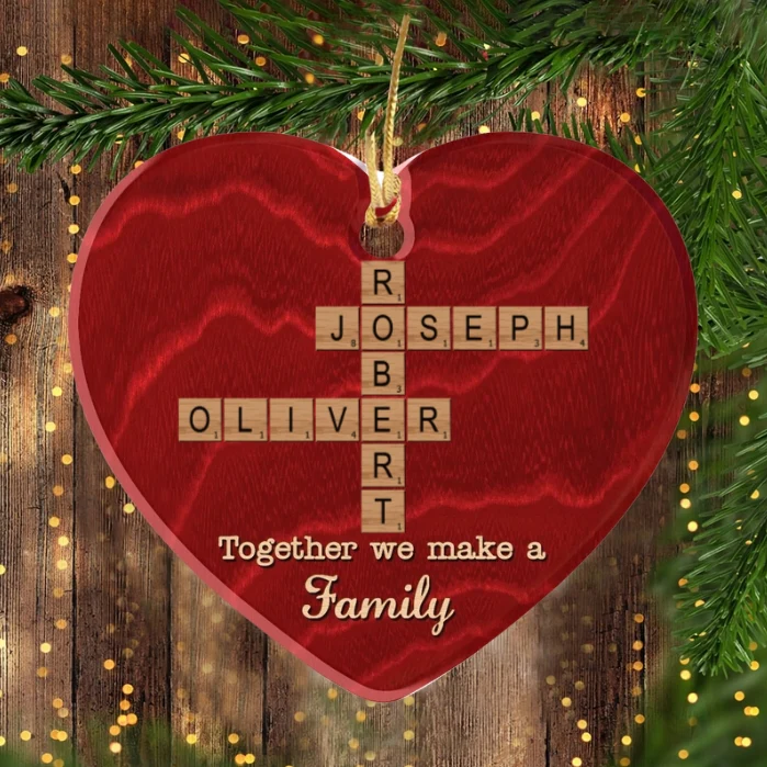 Personalized Double-Layer Wooden Heart Family Names Ornament – Perfect Gift for Cherished Family Memories - Image 3