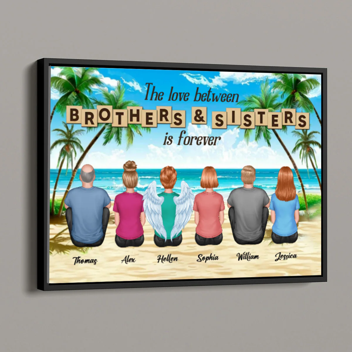 Personalized Brothers & Sisters Forever Poster or Canvas, Keychain, Plaque, Car Hanger,- Perfect Gift for Siblings, Memorial Keepsake - Image 2
