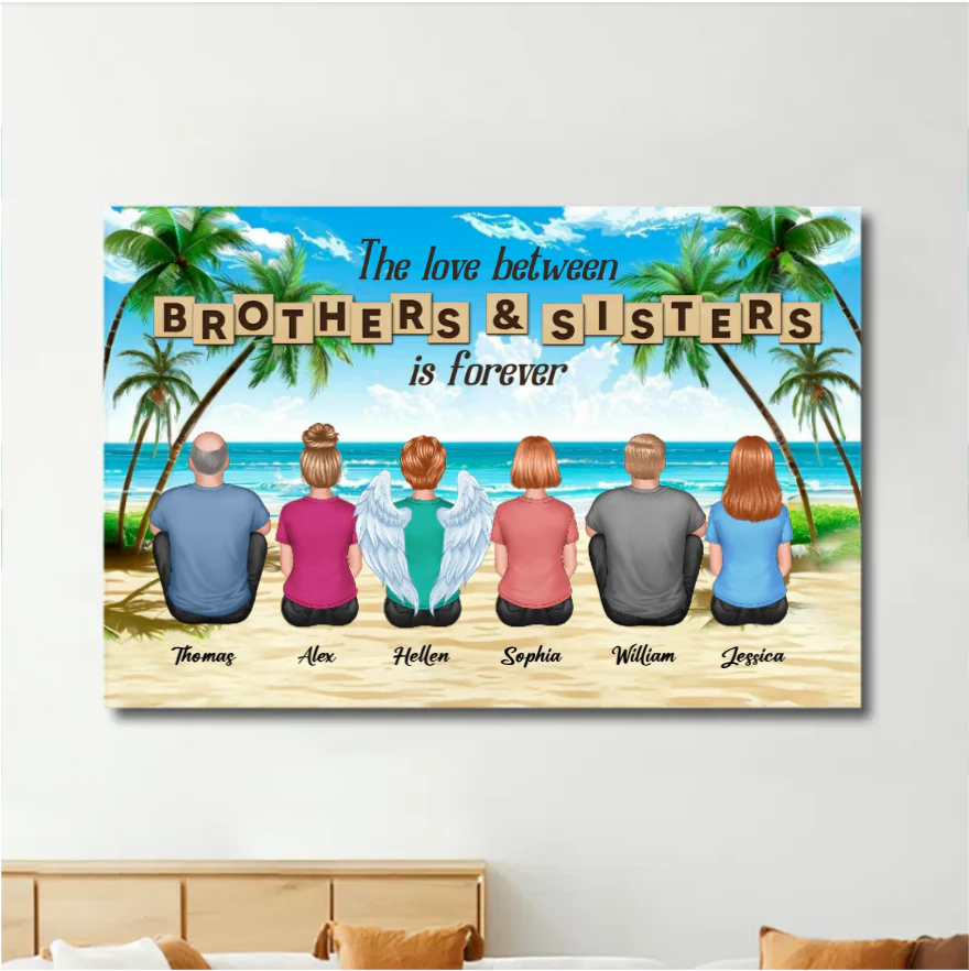 Personalized Brothers & Sisters Forever Poster or Canvas, Keychain, Plaque, Car Hanger,- Perfect Gift for Siblings, Memorial Keepsake - Image 3