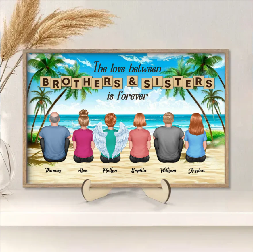 Personalized Brothers & Sisters Forever Poster or Canvas, Keychain, Plaque, Car Hanger,- Perfect Gift for Siblings, Memorial Keepsake - Image 5
