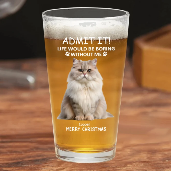 Personalized Christmas Glass Cup - Funny Pet - Themed Gift Cup - Image 3