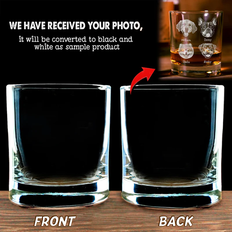 Personalized Whiskey Glasses with Pet Photos, Custom Christmas Gift for Pet Lovers from Their Furry Friends - Image 4