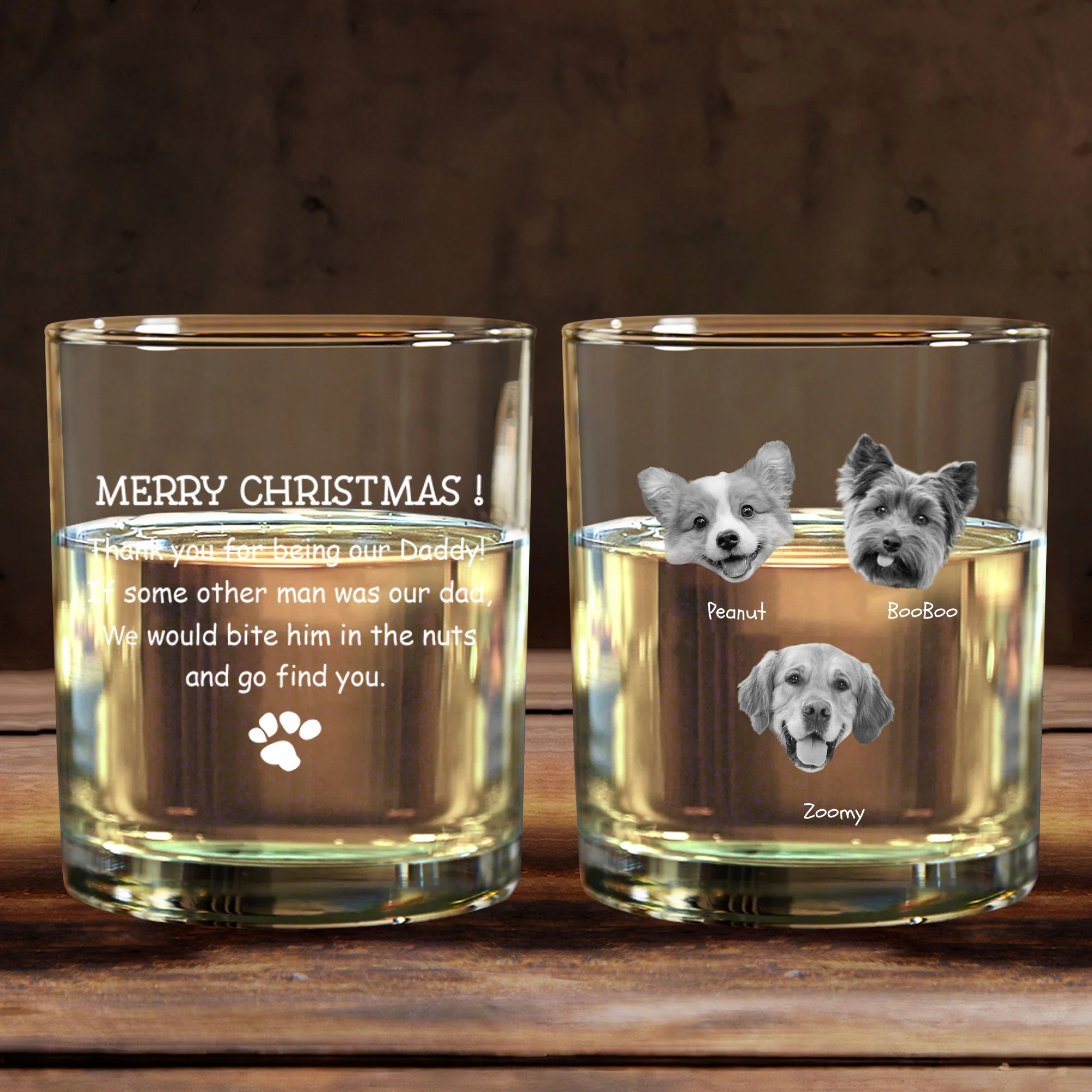 Personalized Whiskey Glasses with Pet Photos, Custom Christmas Gift for Pet Lovers from Their Furry Friends - Image 5