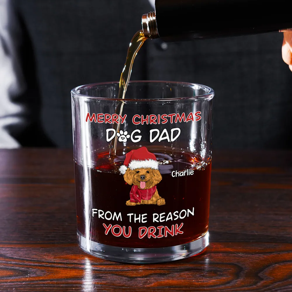 Personalized Dog Dad Whiskey Glasses, Funny Christmas Gift from the Dogs - Image 3