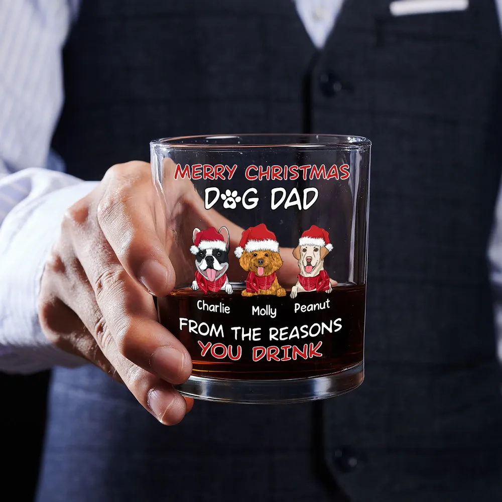Personalized Dog Dad Whiskey Glasses, Funny Christmas Gift from the Dogs - Image 6