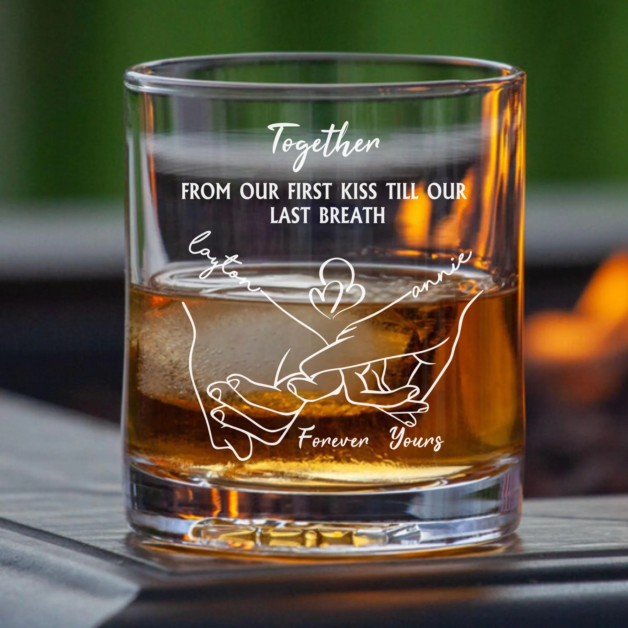 Personalized Romantic Whiskey Glasses, Upload Photo Custom Couple Gift with Photo & Love Quote - Image 4