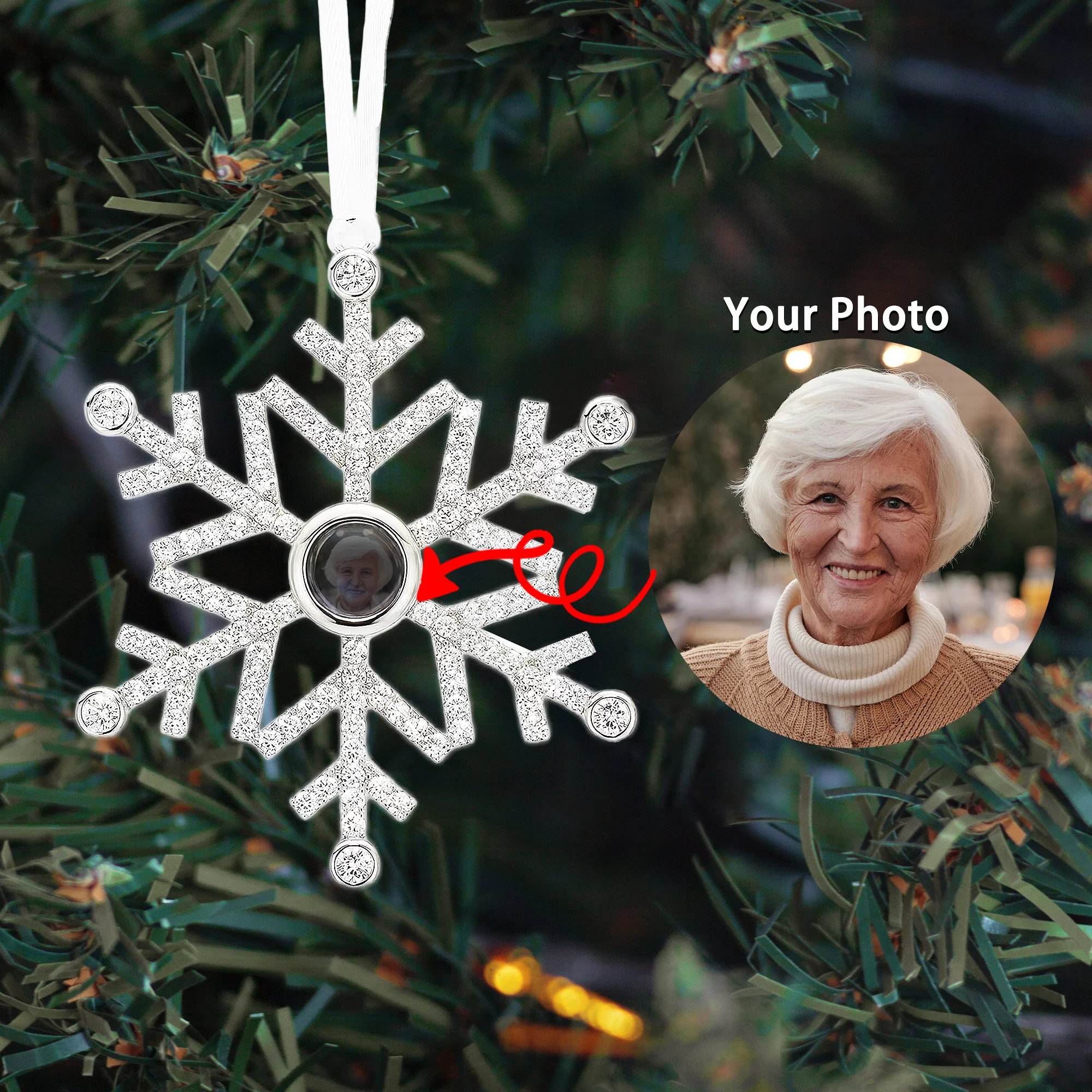 Personalized Photo Ornament - Capture Your Love in Sparkling Elegance