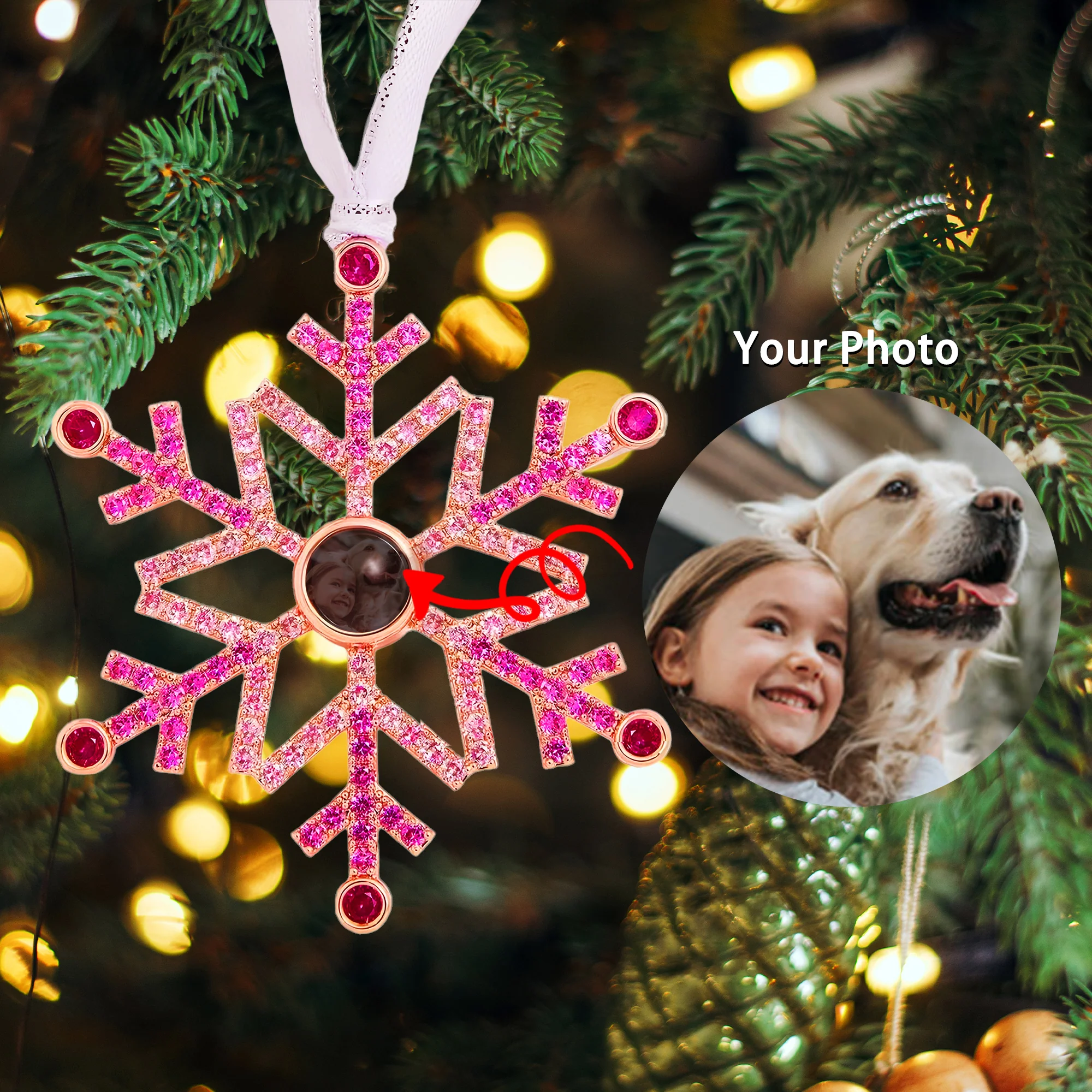 Personalized Photo Ornament - Capture Your Love in Sparkling Elegance - Image 3