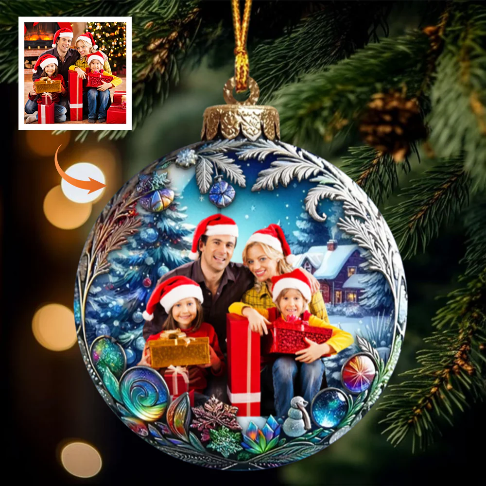 Custom Family Photo Christmas Ornament - Create Magical Holiday Memories! - Image 2