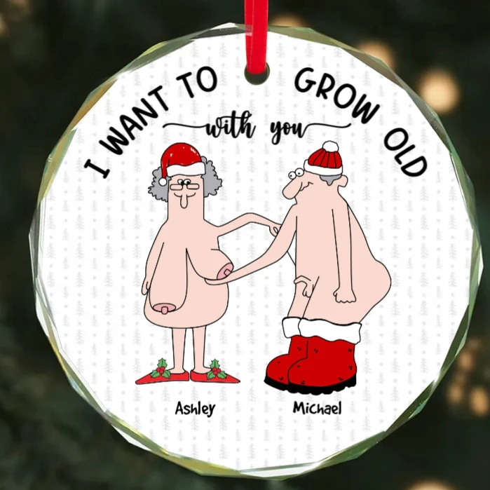 Funny & Heartwarming Couples Personalized Ornament - "I Want to Grow Old With You" Romantic Keepsake - Image 5
