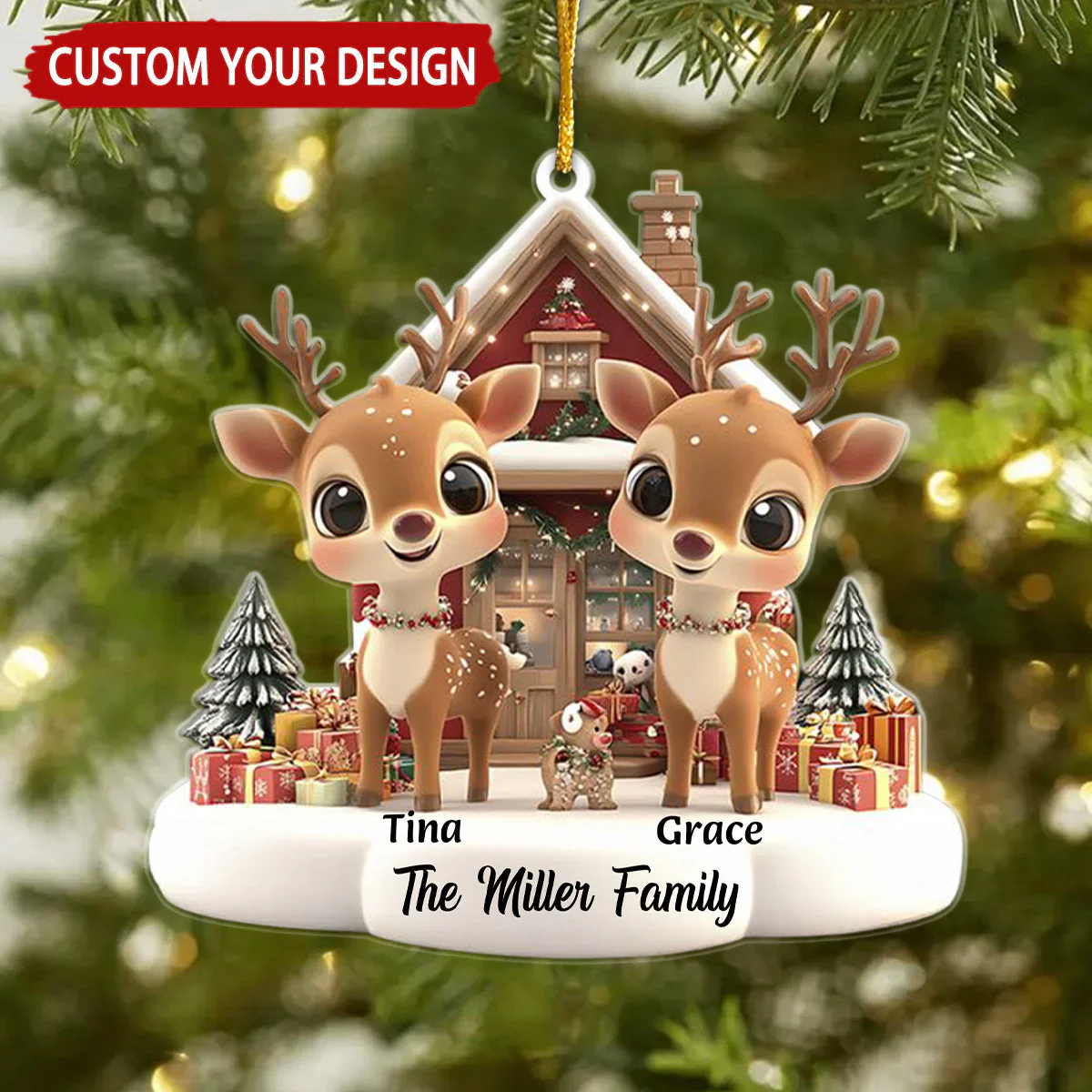 Custom Reindeer Family Ornament - A Heartwarming Christmas Gift for Loved Ones - Image 4