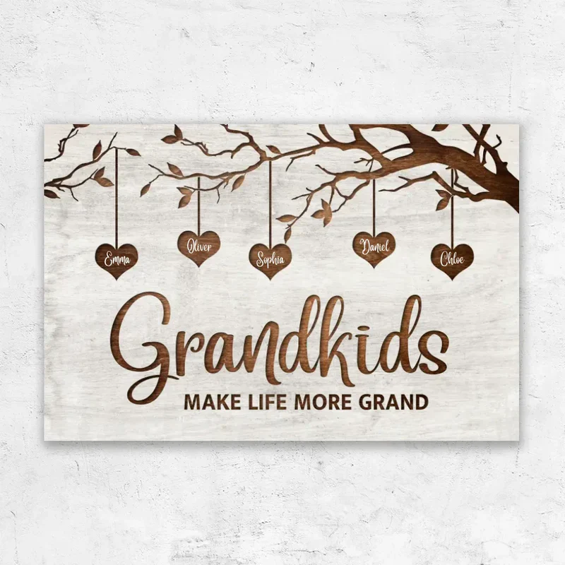 "The Foundation of Family and The Continuation of Love" - Personalized Grandkids Poster for Grandparents - Image 2