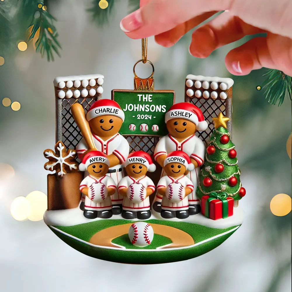 Custom Baseball Family Christmas Ornament - Personalized Holiday Keepsake - Image 5