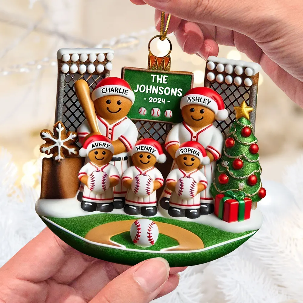 Custom Baseball Family Christmas Ornament - Personalized Holiday Keepsake - Image 6