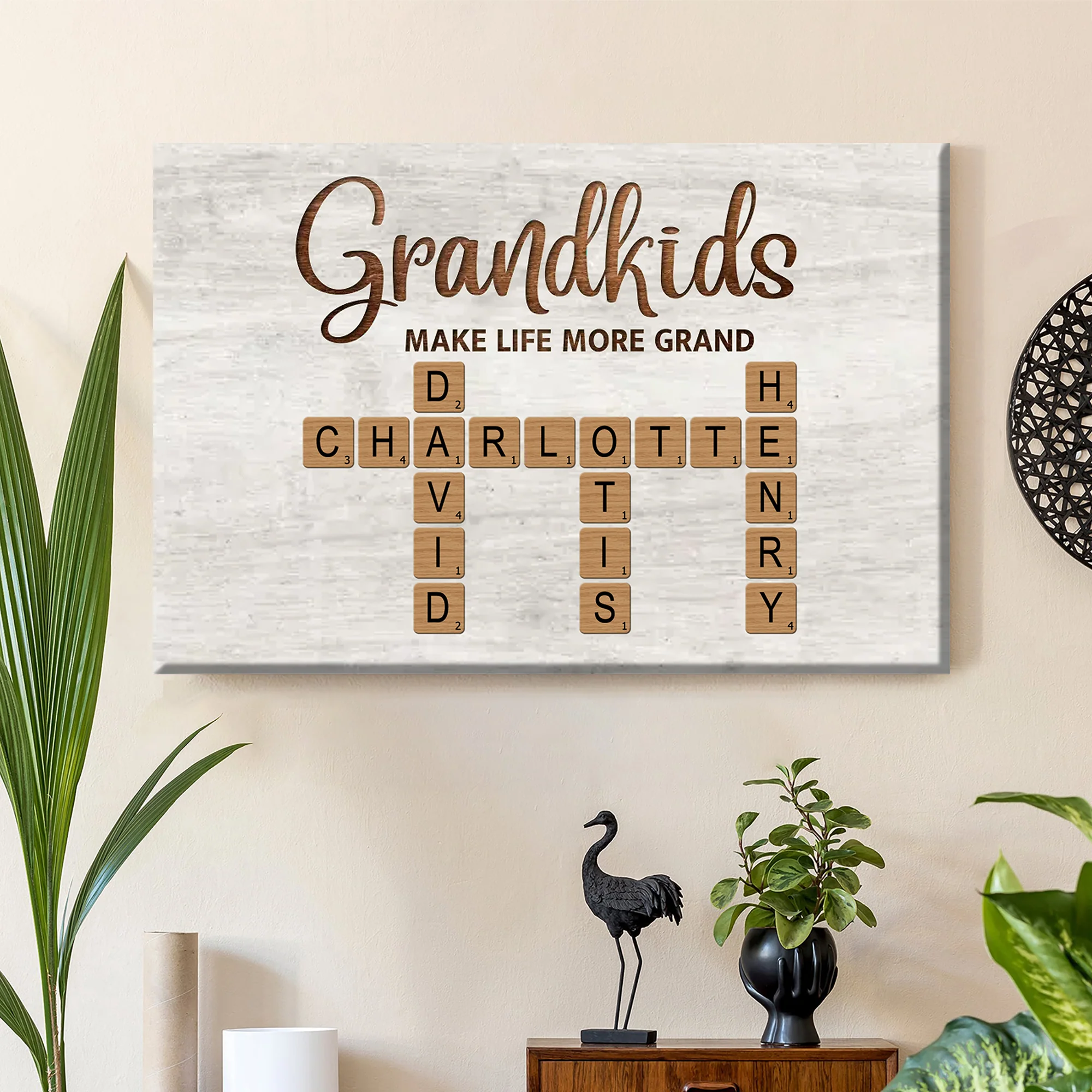Personalized Grandkids Poster – Custom Name Art Gift for Grandparents