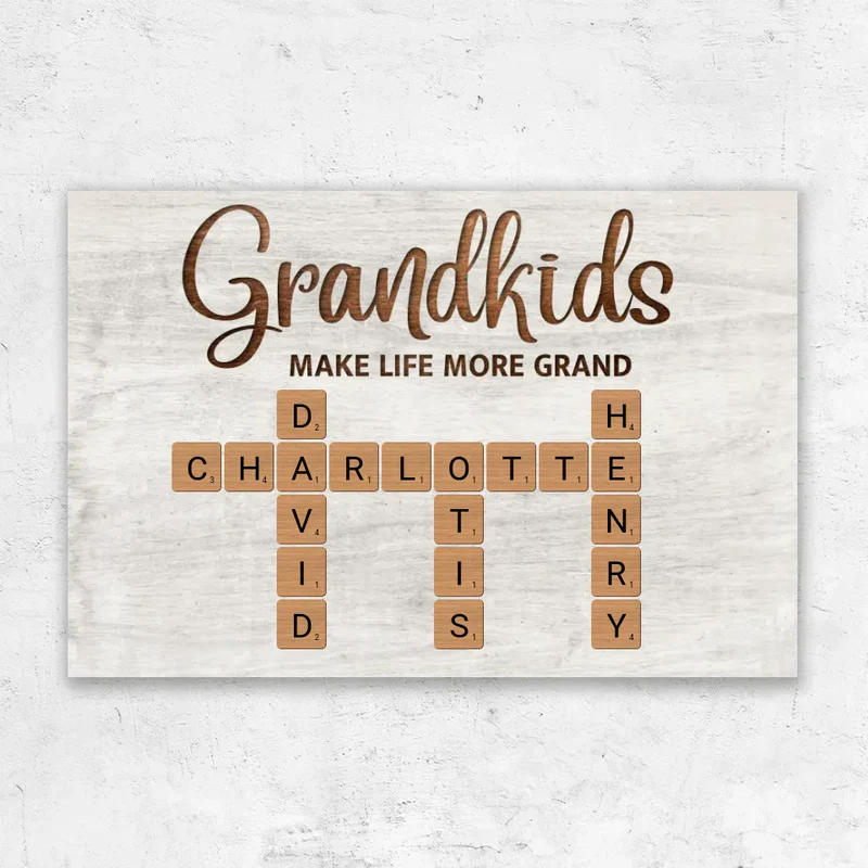 Personalized Grandkids Poster – Custom Name Art Gift for Grandparents - Image 2