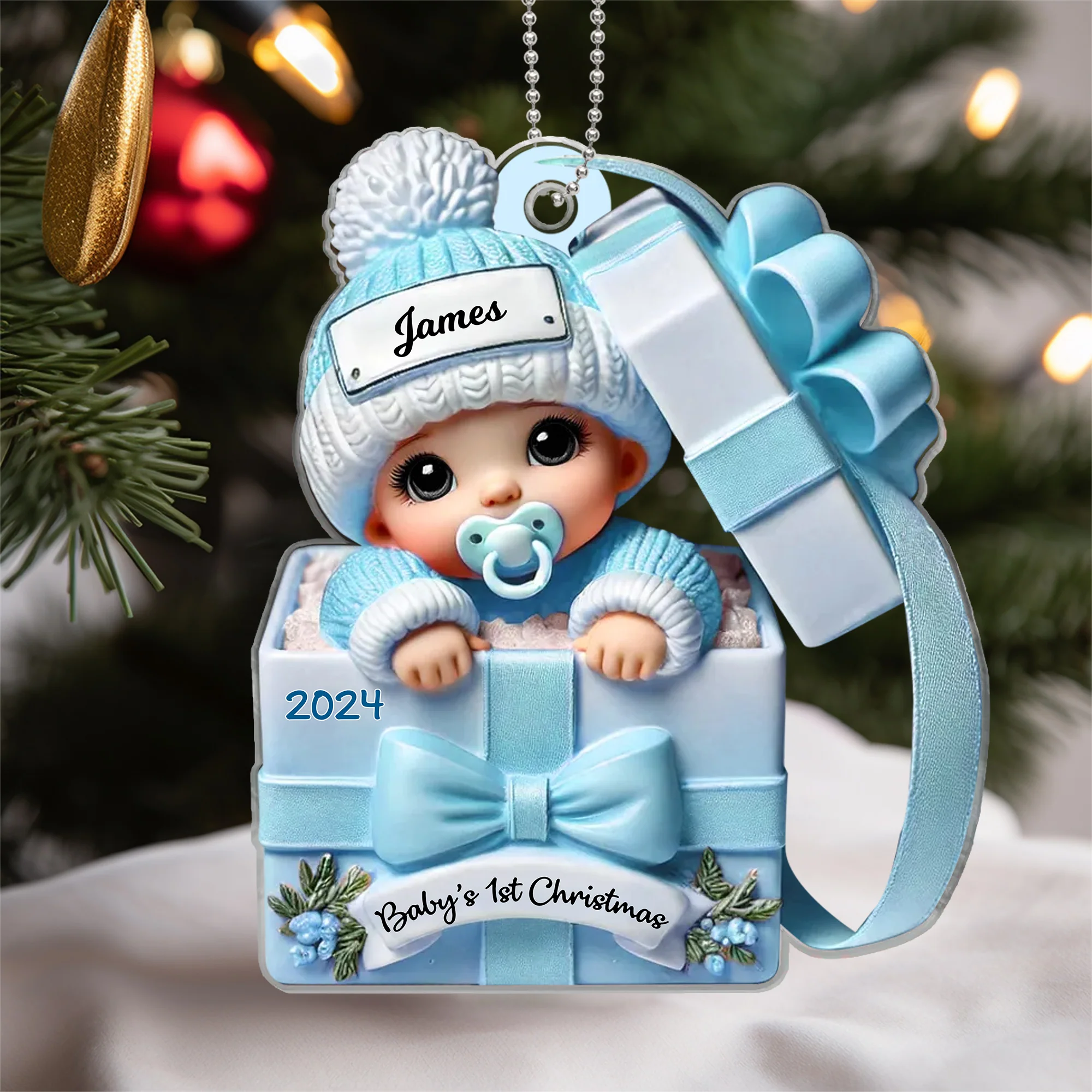 Personalized Baby's First Christmas Ornament - Custom Gift for Holiday Keepsake