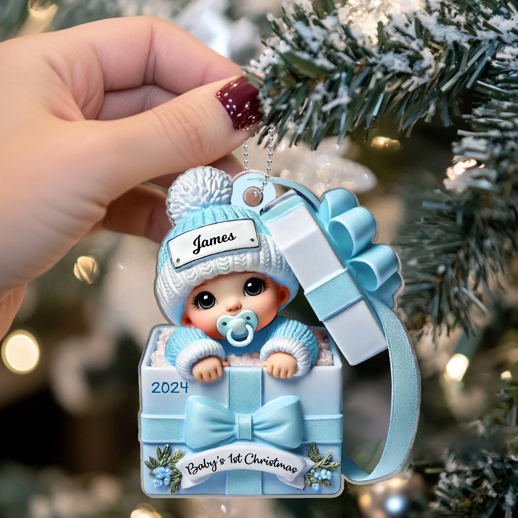 Personalized Baby's First Christmas Ornament - Custom Gift for Holiday Keepsake - Image 3