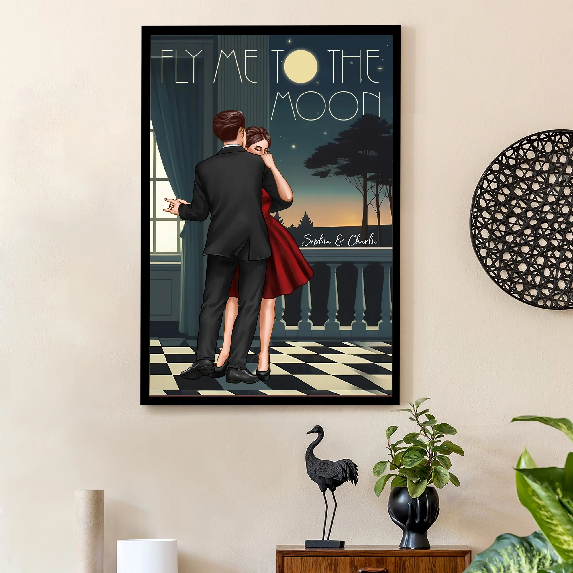 Celebrate Your Love and Passion for Dance - Couple Dancing In Moonlight Couple Anniversary Gift Valentine's Day Gift Personalized Poster - Image 2
