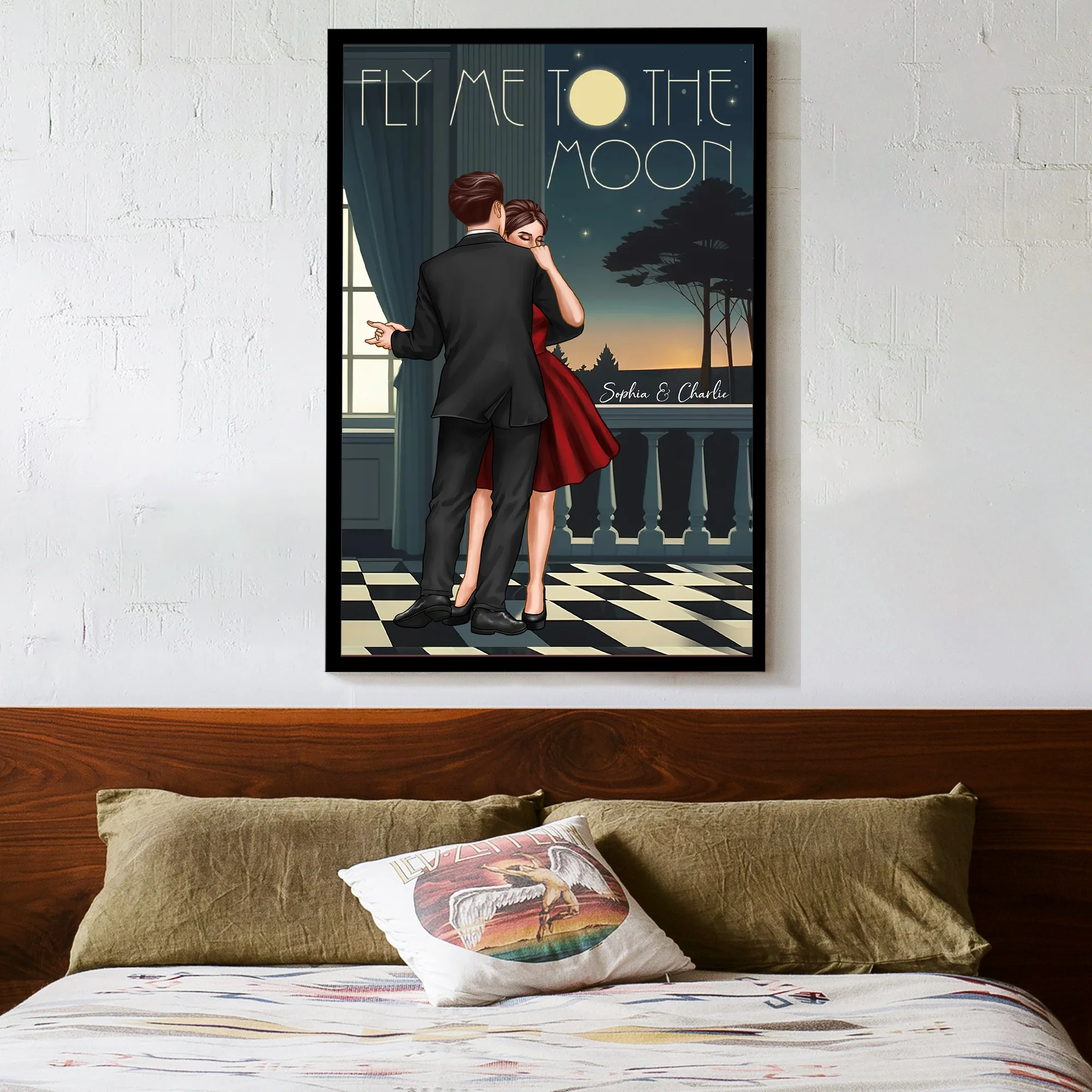 Celebrate Your Love and Passion for Dance - Couple Dancing In Moonlight Couple Anniversary Gift Valentine's Day Gift Personalized Poster - Image 3