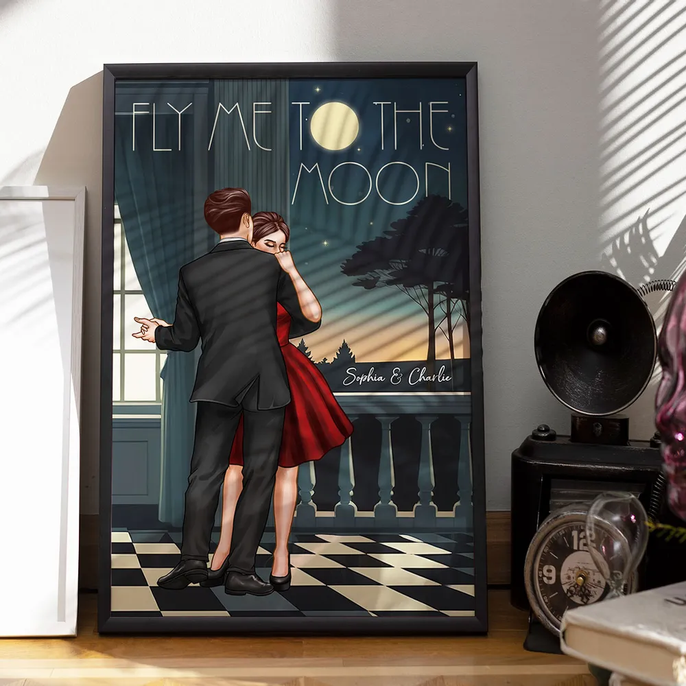 Celebrate Your Love and Passion for Dance - Couple Dancing In Moonlight Couple Anniversary Gift Valentine's Day Gift Personalized Poster - Image 7