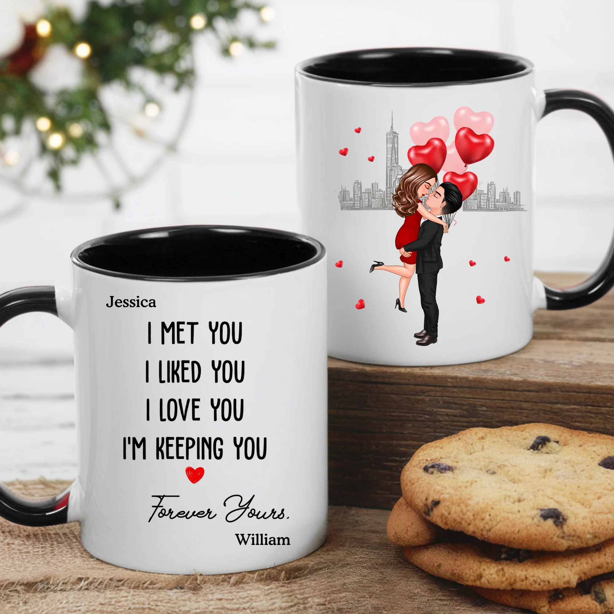 Forever Yours Couple Anniversary Gift Valentine's Day Personalized Mug- A Warm Expression of Deep Love with Temperature Symbolized Cups - Image 4