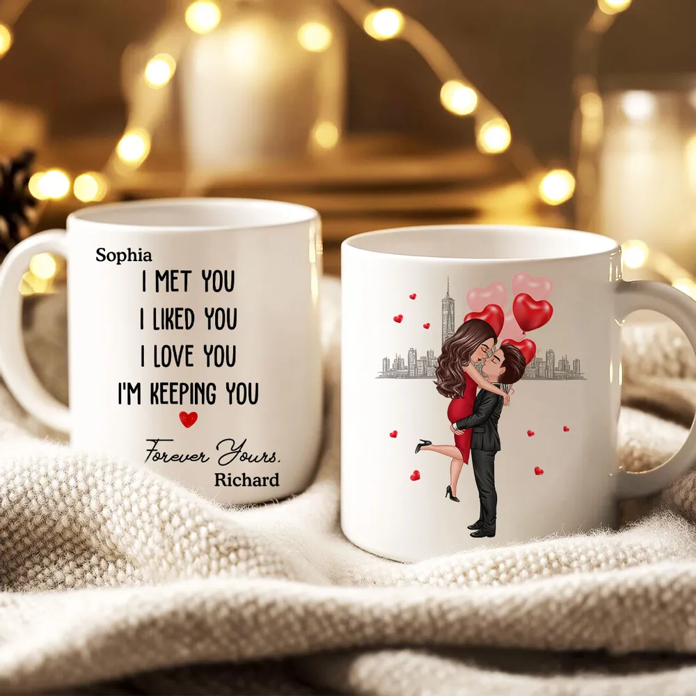 Forever Yours Couple Anniversary Gift Valentine's Day Personalized Mug- A Warm Expression of Deep Love with Temperature Symbolized Cups - Image 6