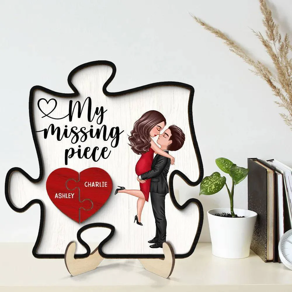 A Beautiful Expression of Deep Affection, Perfect for Gifting - 'My Missing Piece' Personalized Puzzle Heart 2-Layer Ornament- Romantic Valentine's & Anniversary Gift for Couples - Image 5