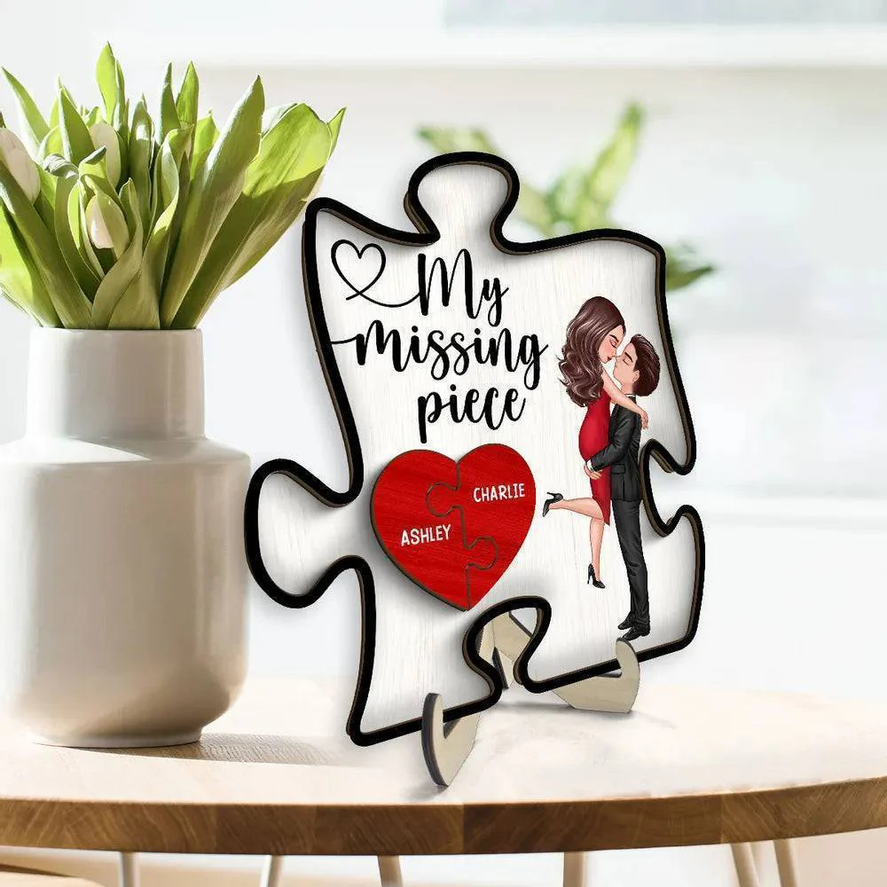 A Beautiful Expression of Deep Affection, Perfect for Gifting - 'My Missing Piece' Personalized Puzzle Heart 2-Layer Ornament- Romantic Valentine's & Anniversary Gift for Couples - Image 6