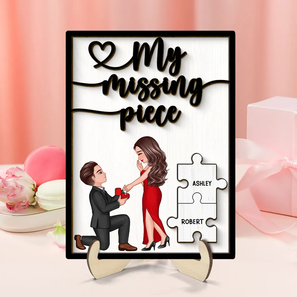 Special Moment Couple Proposal 2-Layered Wooden Plaque, Personalized Couple Proposal Engagement Anniversary Keepsake, Heartfelt Decoration For Couples - Image 4