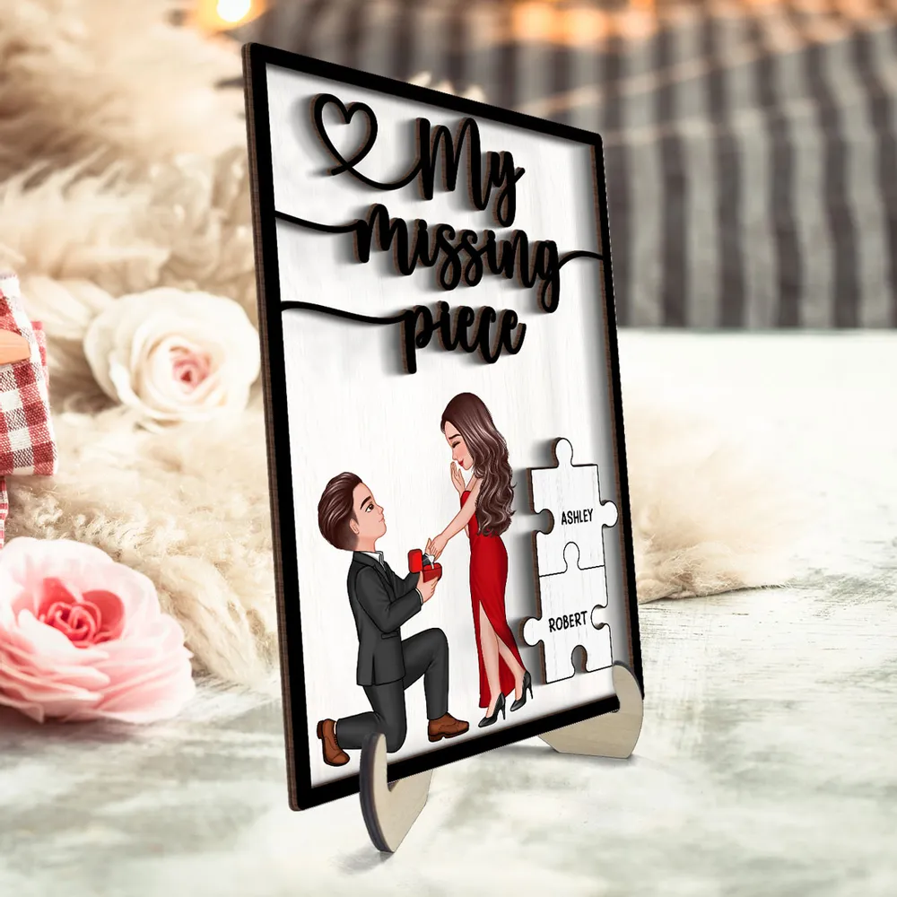 Special Moment Couple Proposal 2-Layered Wooden Plaque, Personalized Couple Proposal Engagement Anniversary Keepsake, Heartfelt Decoration For Couples - Image 7