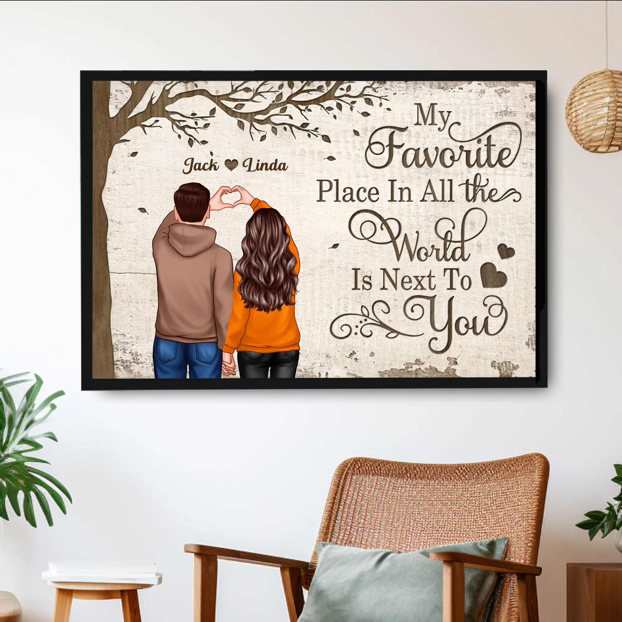 Custom Couple Poster - "My Favorite Place is Next to You" | Perfect Romantic Gift for Couples - Image 2