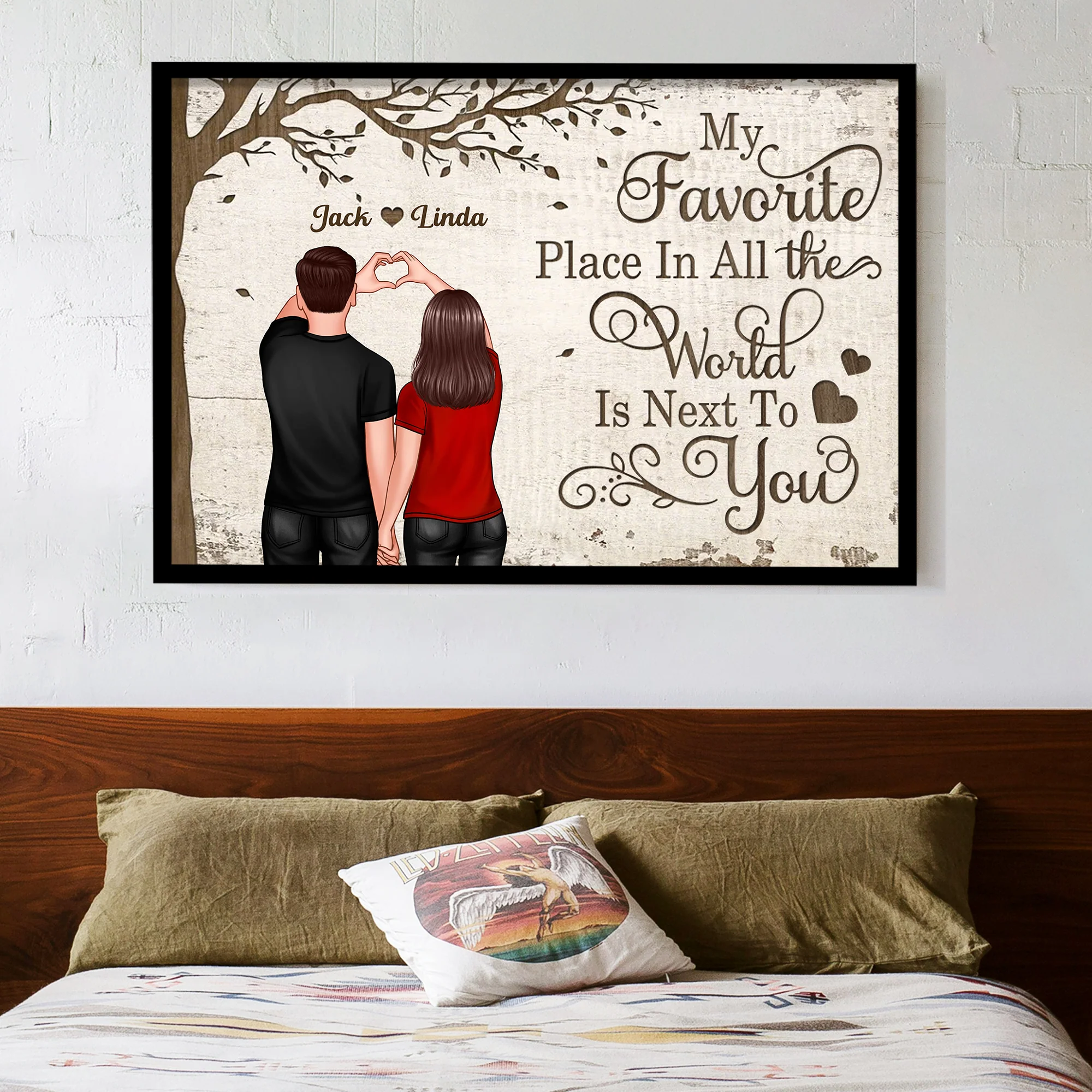 Custom Couple Poster - "My Favorite Place is Next to You" | Perfect Romantic Gift for Couples - Image 3