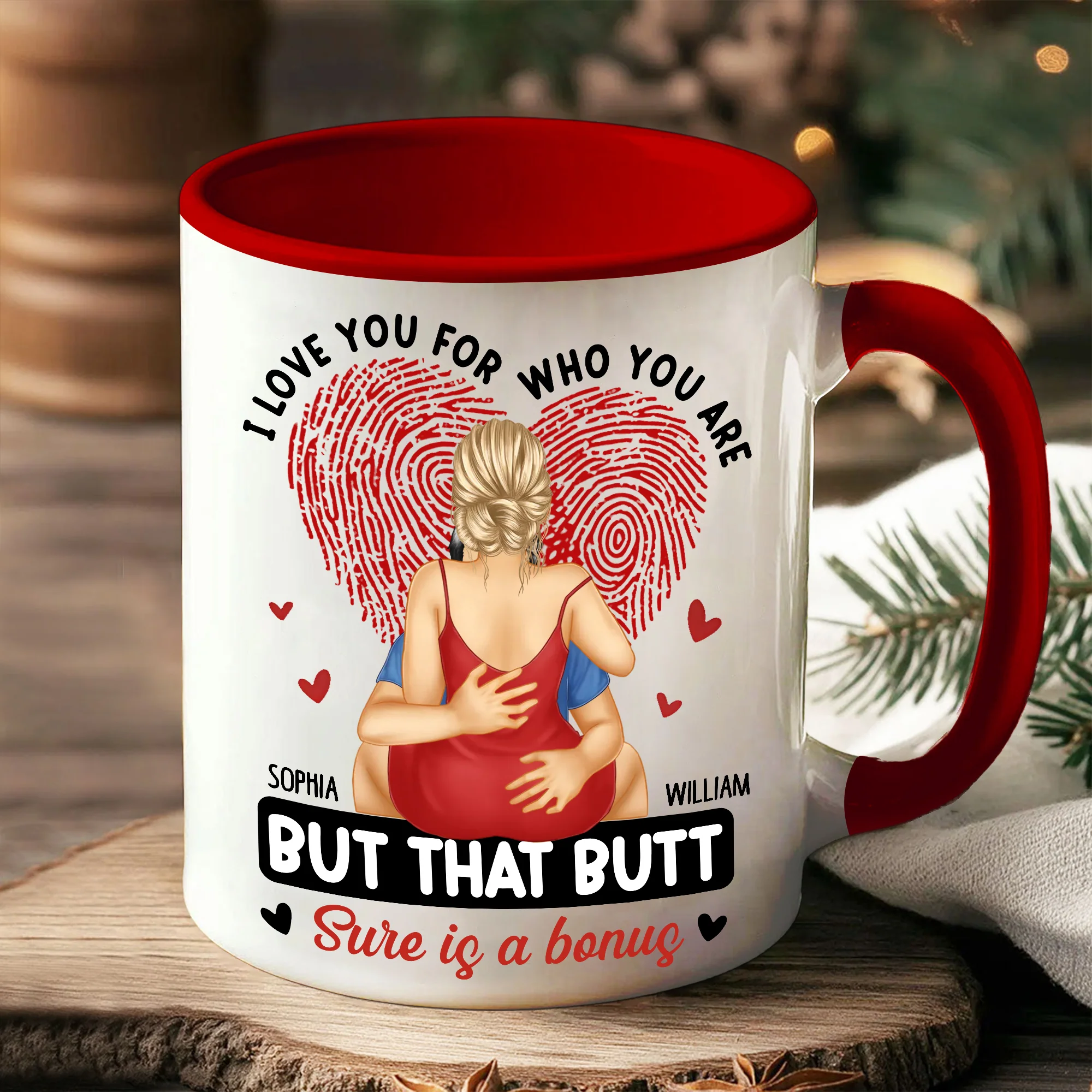 Personalized Mug - I Love You For Who You Are, Hugging is a Must, But That Butt is Sure a Bonus - Valentine's Day Gift for Couples - Image 4