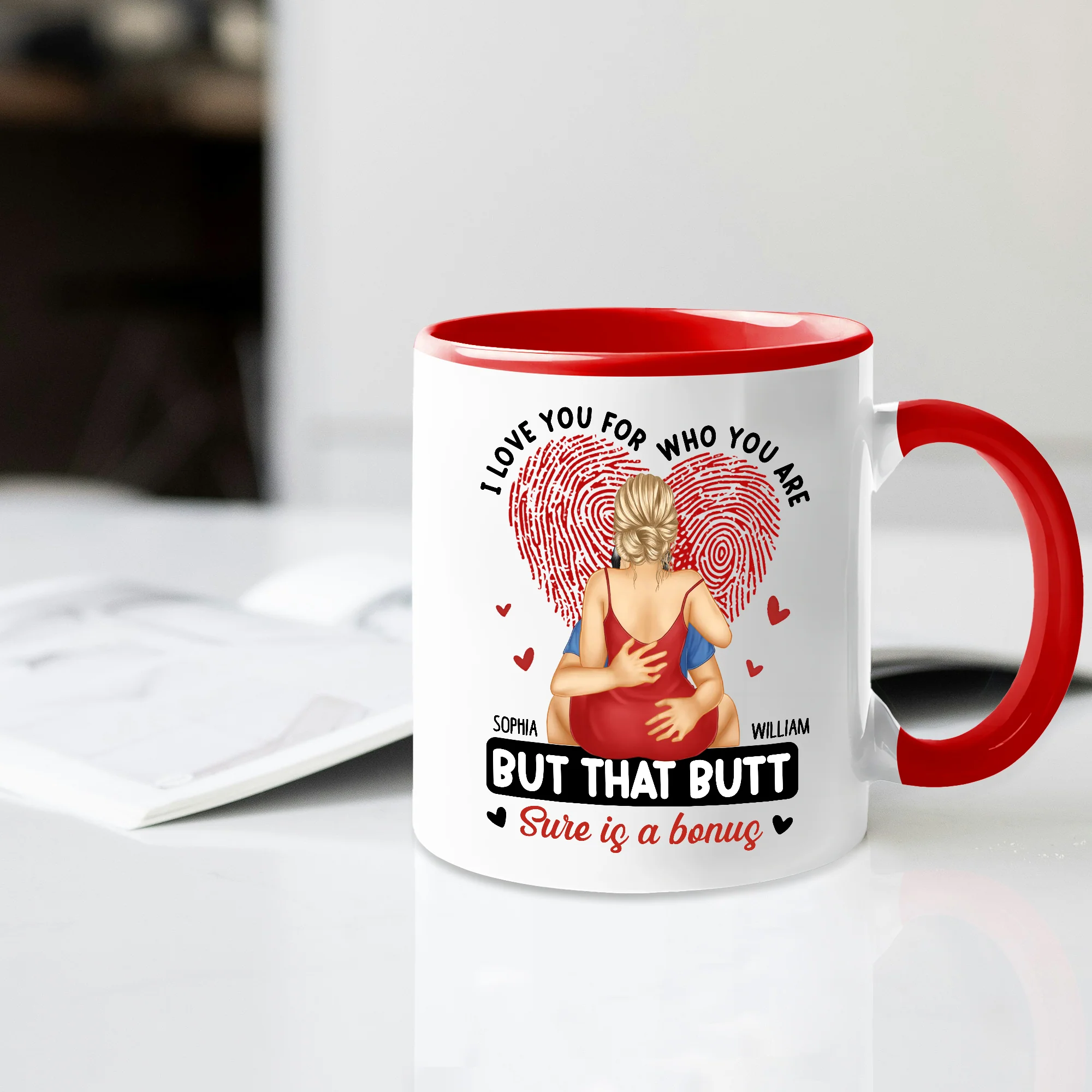 Personalized Mug - I Love You For Who You Are, Hugging is a Must, But That Butt is Sure a Bonus - Valentine's Day Gift for Couples - Image 5