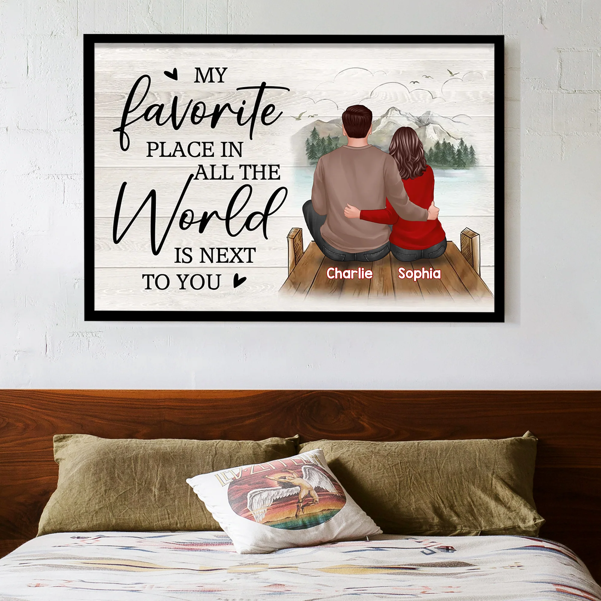 Personalized Poster/Canvas - My Favorite Place In All The World Is Next To You - Romantic Valentine's Day Gift for Couples - Image 2