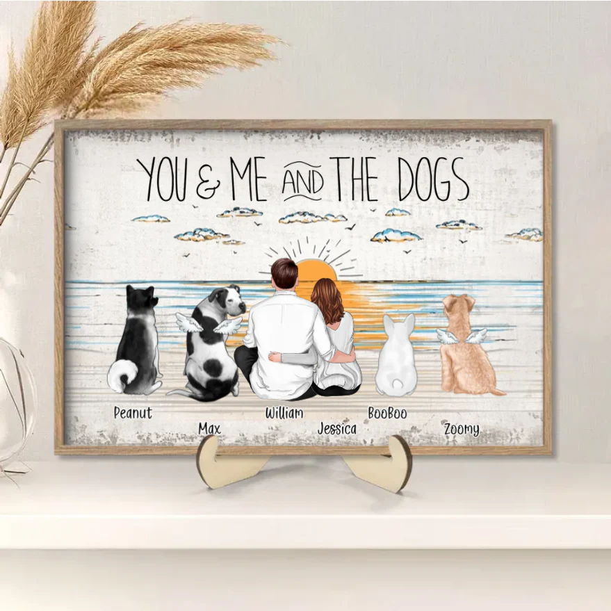 Personalized Poster, Ornament, Plaque, Keychain, Sign - "You & Me and the Dogs" Custom Gift for Dog Lovers - Image 3