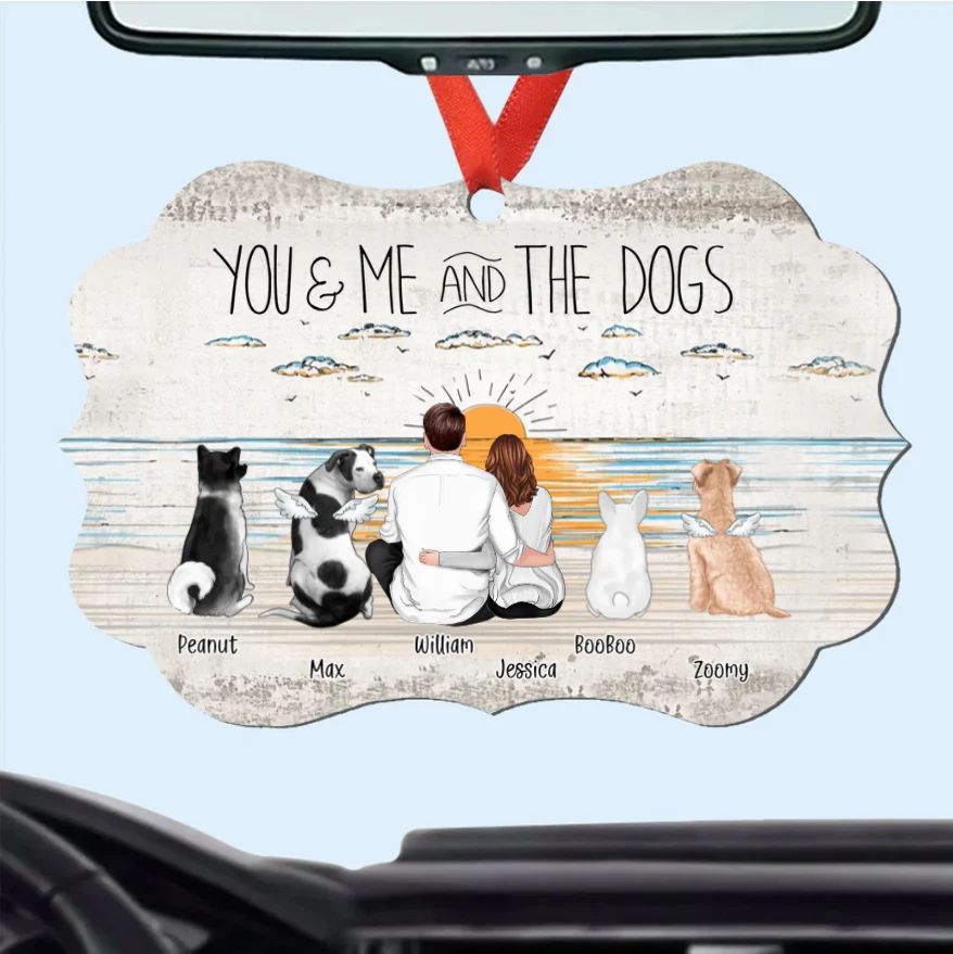 Personalized Poster, Ornament, Plaque, Keychain, Sign - "You & Me and the Dogs" Custom Gift for Dog Lovers - Image 4