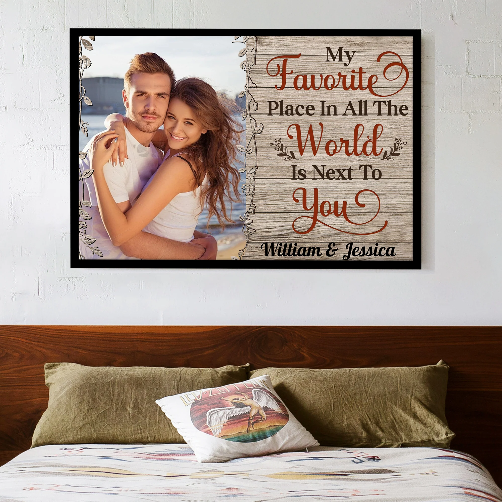 Personalized Romantic Canvas - "My Favorite Place In All The World Is Next To You" Valentine’s Day Gift - Image 5