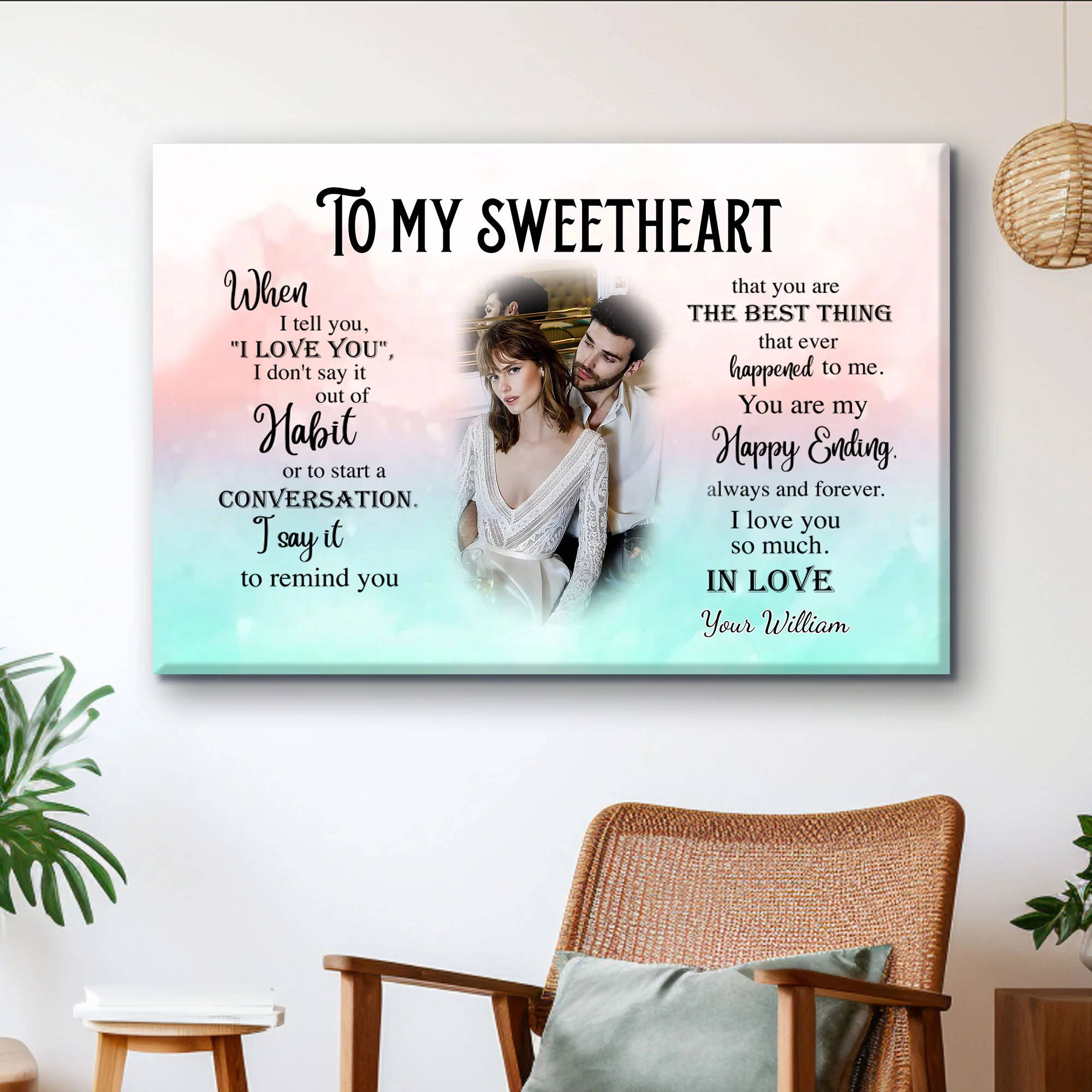 Personalized Valentine’s Day Poster for Couples - A Deep Love Confession - Image 2