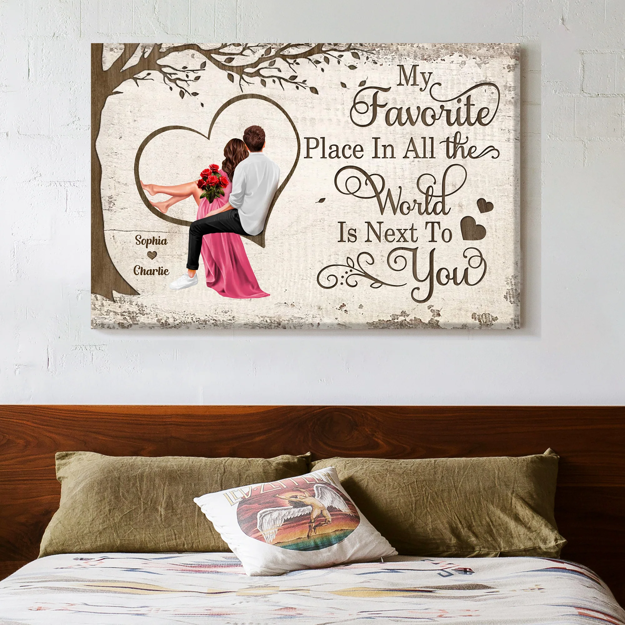 Personalized "My Favorite Place In All The World" Poster or Canvas – Perfect Valentine's Day Gift for Couples - Image 2