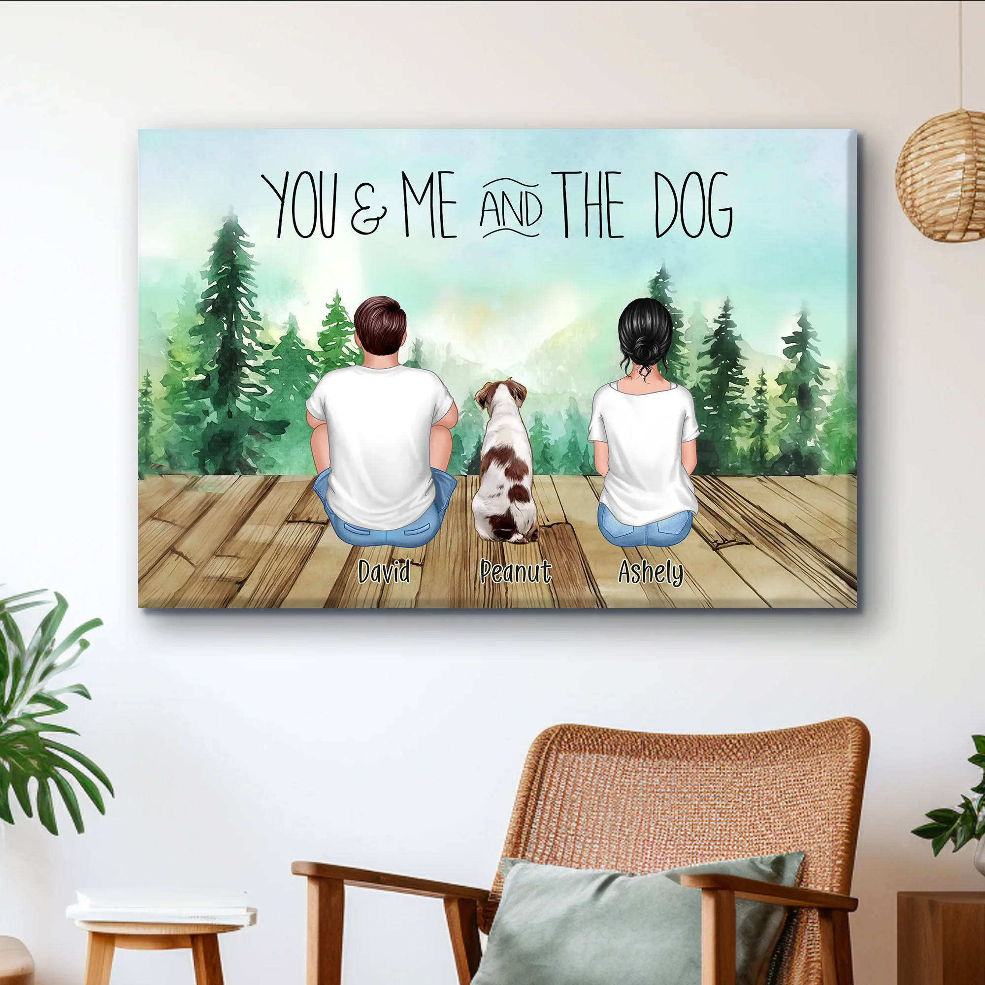 You, Me, and the Fur Babies - Personalized Poster or Plaque or Keychain or Ornament or Pillow - Special Design for Pet-Loving Families - Image 3