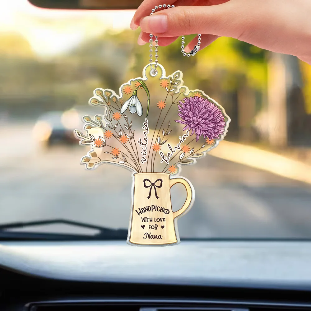 Personalized Mother's Day Ornament - "Handpicked with Love for Mama" Custom Floral Gift - Image 3