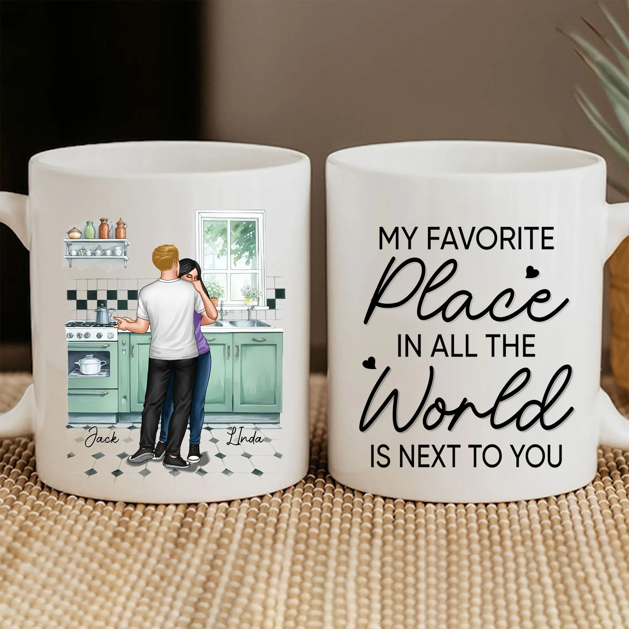 Personalized Couple Mug - "My Favorite Place is Next to You" | Romantic Keepsake Gift | Perfect for Valentine's Day, Anniversaries, and Birthdays - Image 3