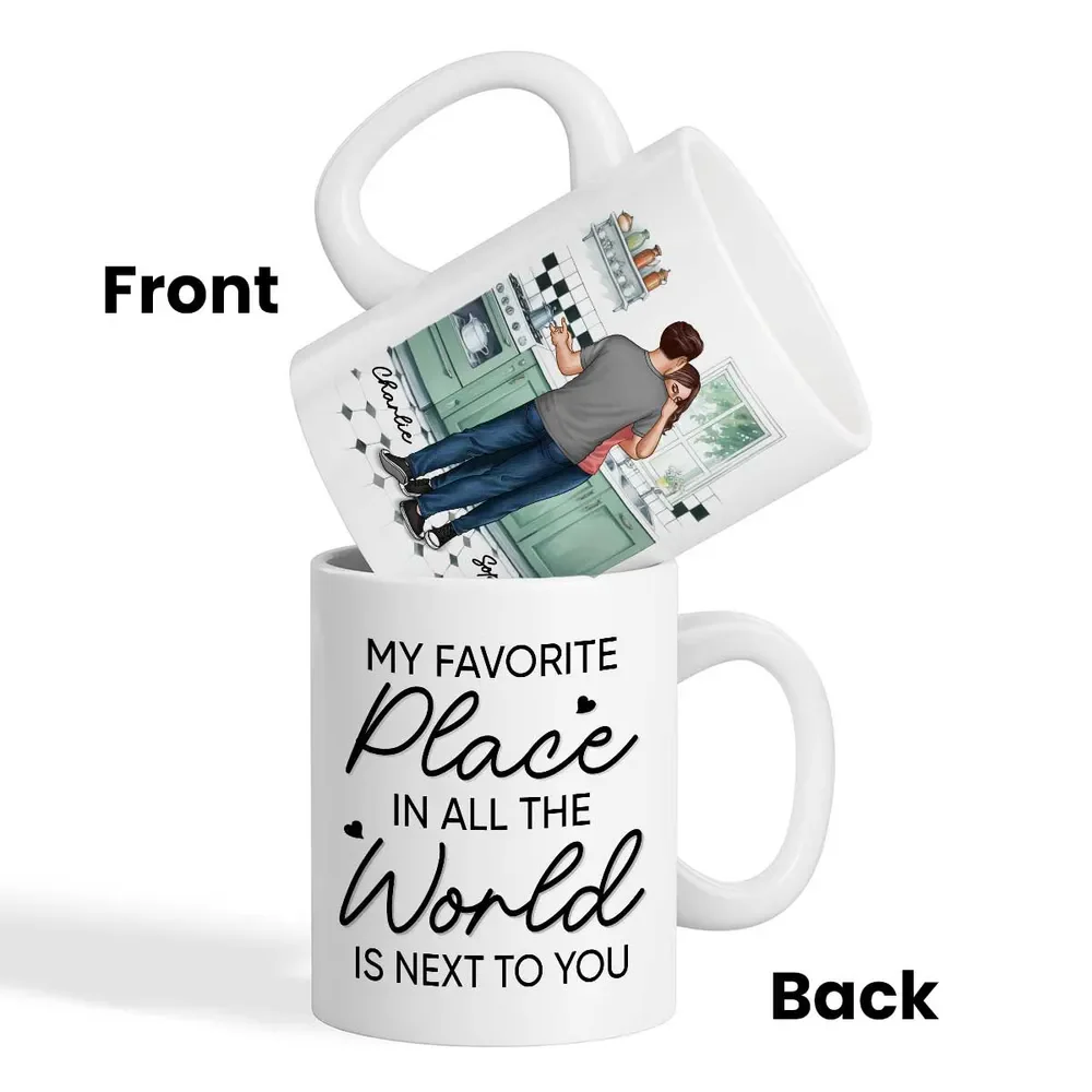 Personalized Couple Mug - "My Favorite Place is Next to You" | Romantic Keepsake Gift | Perfect for Valentine's Day, Anniversaries, and Birthdays - Image 5