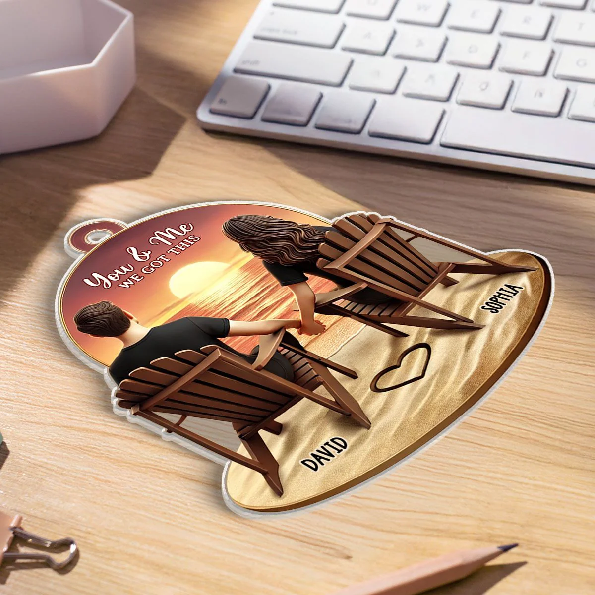 Personalized Couple Ornament - "You & Me, We Got This" | Romantic Sunset Gift for Valentine's Day, Anniversaries, and Birthdays - Image 6